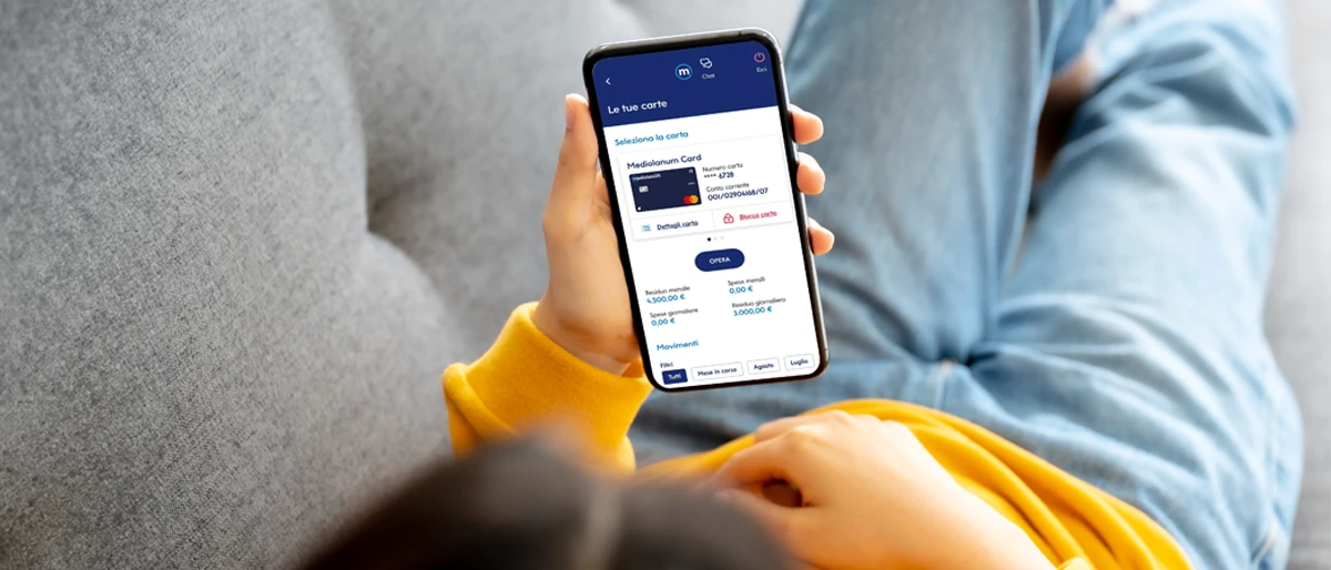 Schermata dell'app Mediolanum su smartphone
