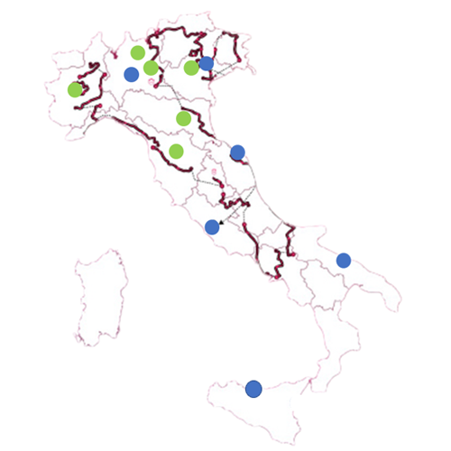 
Mappa dell'Italia con gli appuntamenti di Mediolanum Sport Days