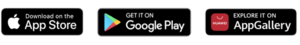 Scarica la nostra app da Google Play Store, App Store e Huawei Store