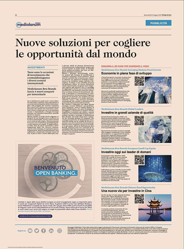 I REDAZIONALI DI BANCA MEDIOLANUM GIUGNO 2019
