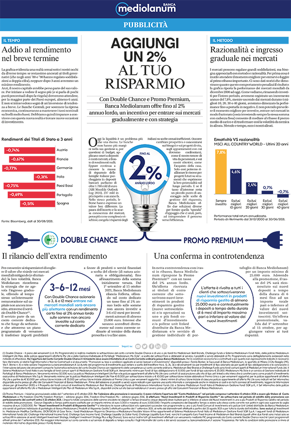 I REDAZIONALI DI BANCA MEDIOLANUM SETTEMBRE 2021