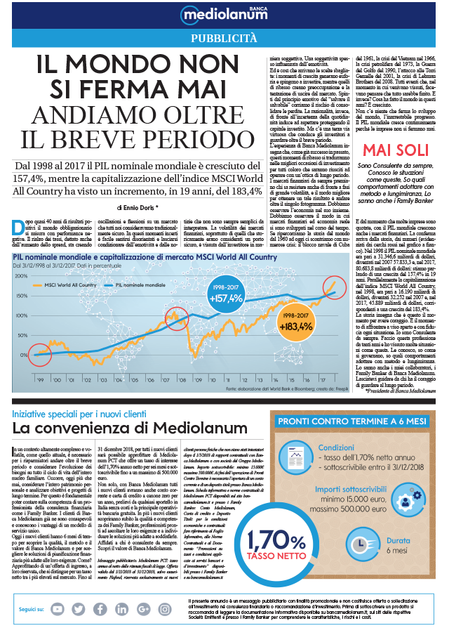 I REDAZIONALI DI BANCA MEDIOLANUM NOVEMBRE 2018