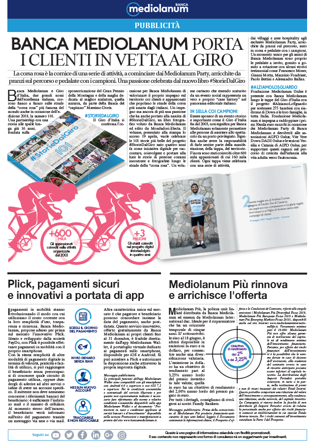 I REDAZIONALI DI BANCA MEDIOLANUM MAGGIO 2018