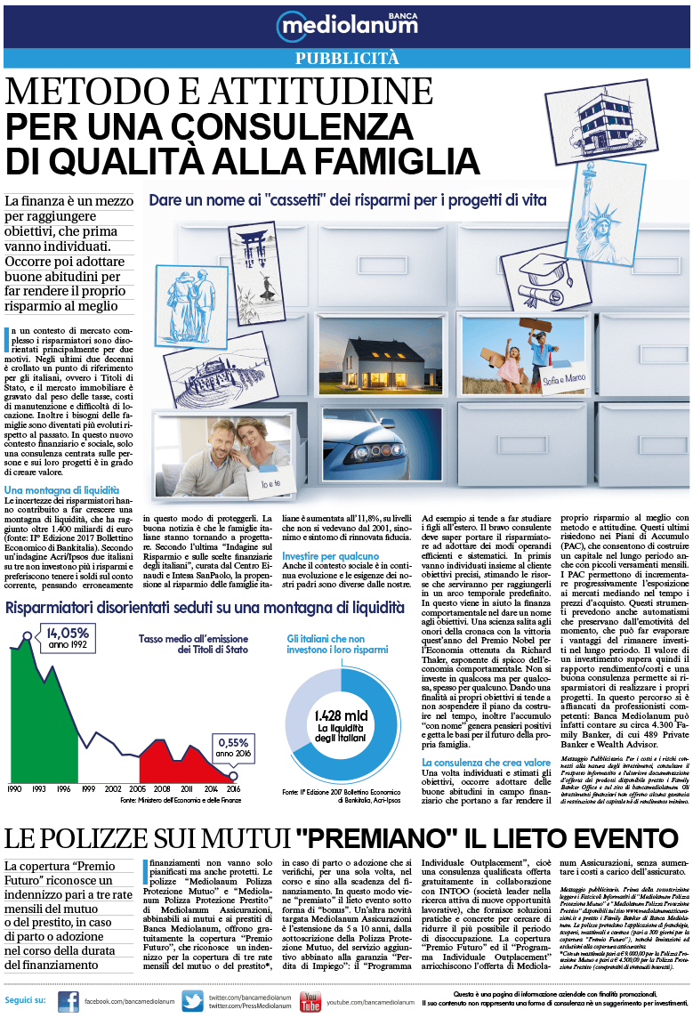 I REDAZIONALI DI BANCA MEDIOLANUM NOVEMBRE 2017